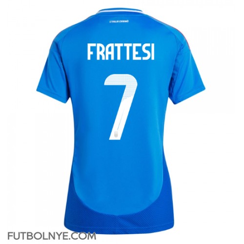 Camiseta Italia Davide Frattesi #7 Primera Equipación para mujer Eurocopa 2024 manga corta